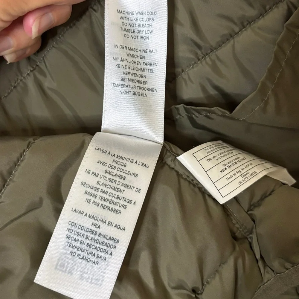True Religion Olive Green Quilted Puffer Jacket Mens Size 2X FLAW Lightweight